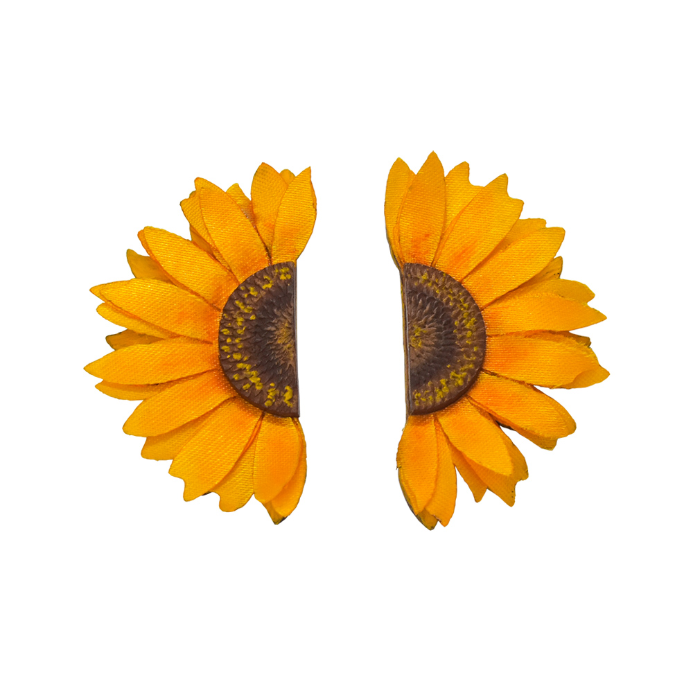 Aretes Girasol En Fibra Natural